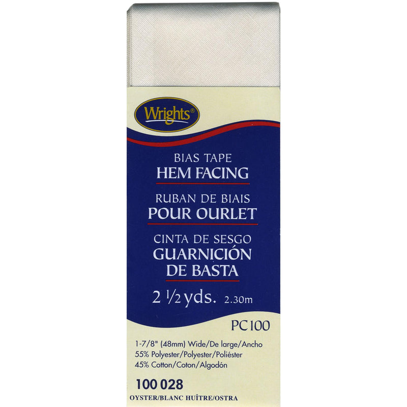 Wrights Hem Facing Bias Tape Oyster 2-1/2 Yards - sewjersey.com