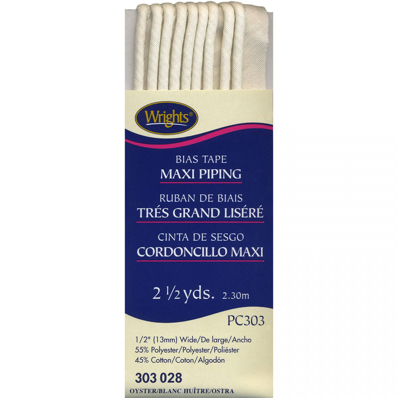 Wrights Maxi Corded Piping Oyster 2-1/2 Yards 117 303 028