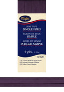 A package of wrights single fold bias tape in the color purple