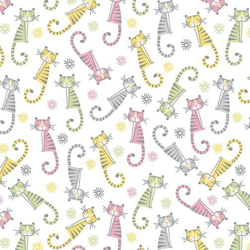 Benartex Adorable Alphabet by Jessica Flick - Adorable Tigers Pink/White - 1048 44