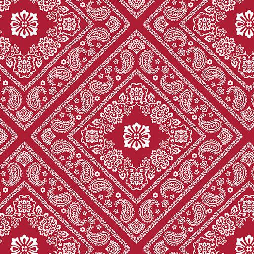 Benartex Bandana Medley- 6127-19- Crimson