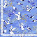 Timeless Treasures Moonlight by Chong-a Hwang Asian Crane Metallic LOTUS-CM3986 SEA 100% Cotton Fabric 44/45" wide - Sewjersey.com