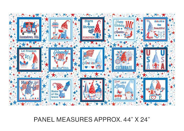 Kanvas Studios All American Gnomes Go USA Boxes White Panel 12718 09 - Sewjersey.com