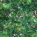 Savage Kingdom Dino Bones Green QT Fabrics 31737 G 100% Cotton Fabric 44/45" wide - Sewjersey.com
