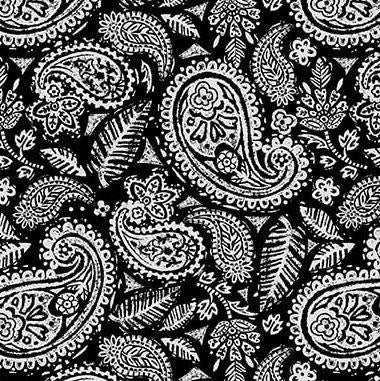 Blank Quilting Mellow Yellow by Satin Moon Designs - Paisley Black - 1972 99 - Sewjersey.com