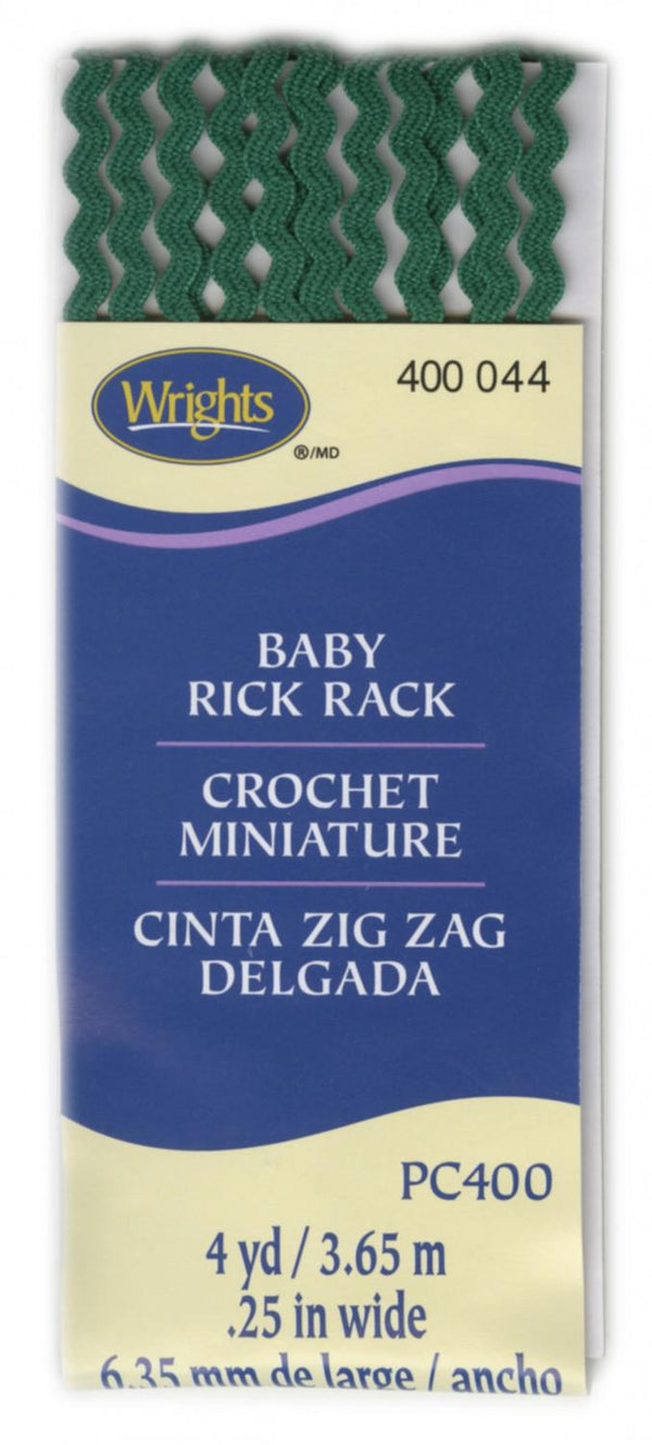 Wrights Baby Rick Rack Emerald 4 Yards - Sewjersey.com