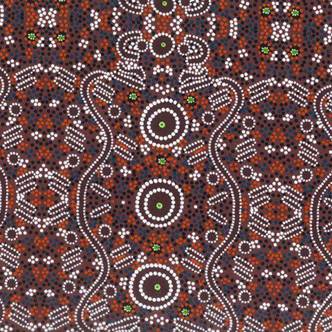 M & S Textiles - Water Dreaming Burgundy by Audrey Martin Napanangka WATDB - Sewjersey.com