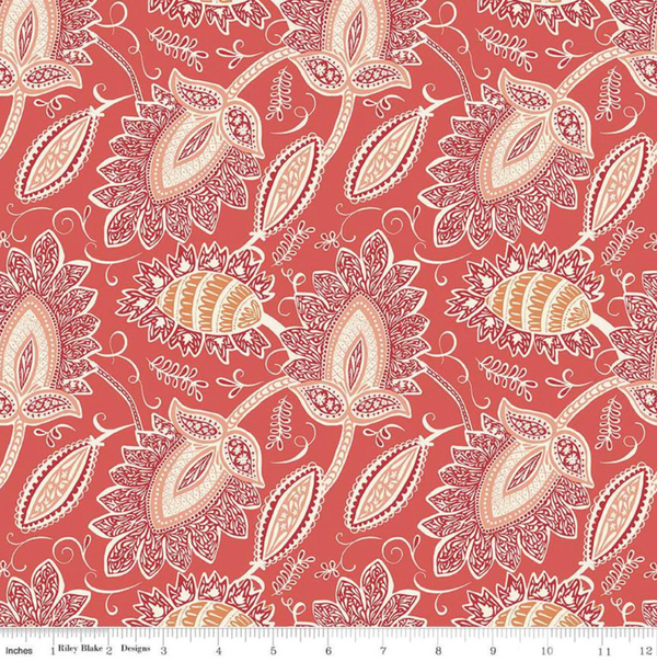 Riley Blake Designs Ava Kate by Carina Gardner - Damask Cayenne - C10531 CAYENNE - Sewjersey.com