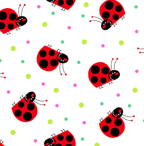 AE Nathan Comfy Prints Ladybugs Cotton Flannel - 1019 8 - Sewjersey.com