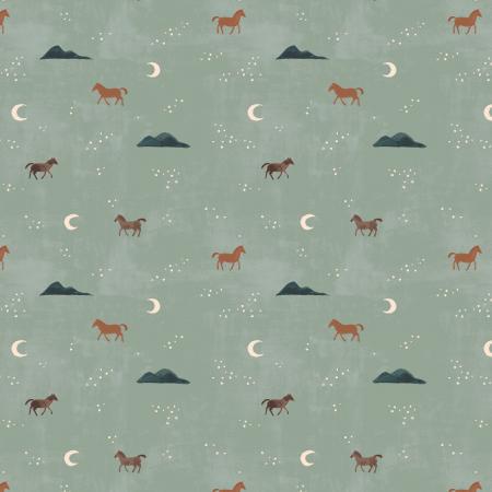 KR102-CR2U Salt River - Wild Horses - Can Run For Miles Unbleached Fabric