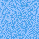 Paintbrush Studio Fabrics English Lesson - Curved Bold Caps - Light Blue 12022800 - Sewjersey.com
