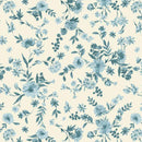 Marcus Fabrics Buttercup & Blues Viney Floral R022036D SKY