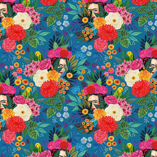 Dear Stella Hola Frida by Miriam Bos -  Hola Frida STELLA-DMB2864  COBALT - Sewjersey.com