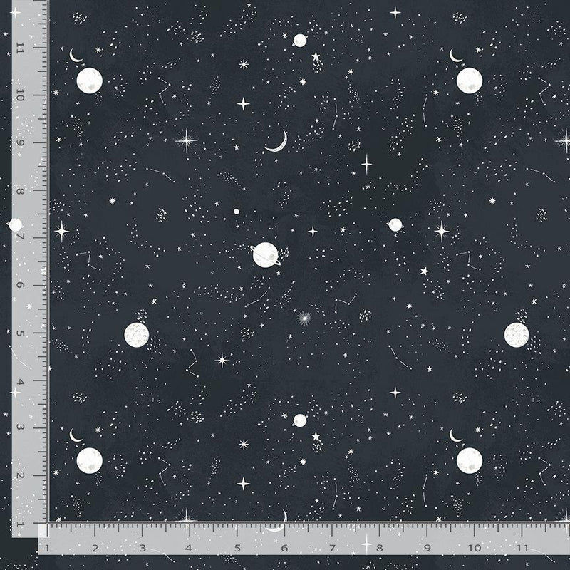 Moon Garden by Dear Stella STARGAZING STELLA-D3346  MIDNIGHT - Sewjersey.com