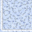 Timeless Treasures Moonlight by Chong-a Hwang Metallic Leave Vines Sky LOTUS-CM3984 SKY 100% Cotton Fabric 44/45" wide - Sewjersey.com