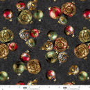 Blank Quilting Gears and Garland Steampunk Christmas Ornaments 4823-99 Black