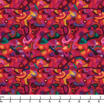 Blank Reflections Abstract Circles Red - B-2089-88 - Sewjersey.com