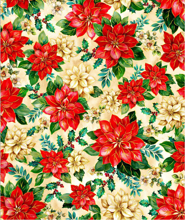 Medium Poinsettias Ecru 596222