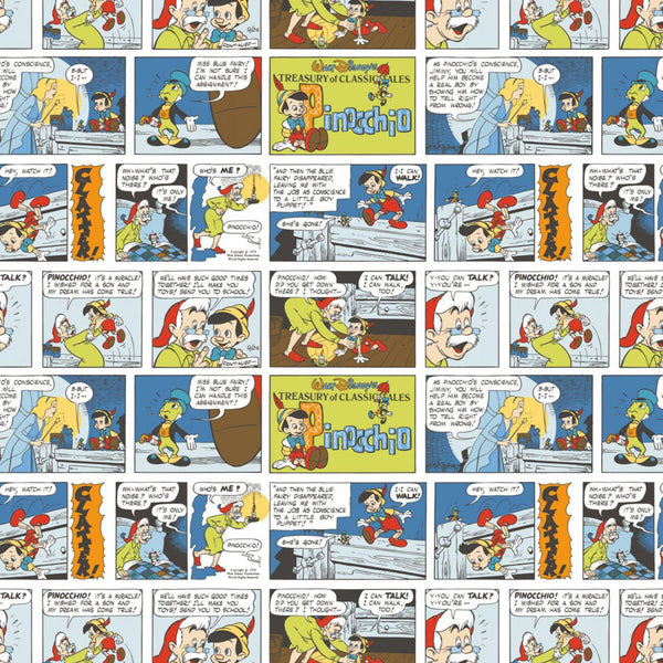 Camelot Fabrics - Disney Panels - Pinocchio Comic - 85340103-01