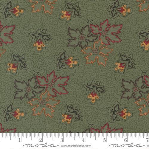 Moda Fluttering Leaves Kansas Troubles Autumn Leaves Florals Leaves Evergreen 9730 15