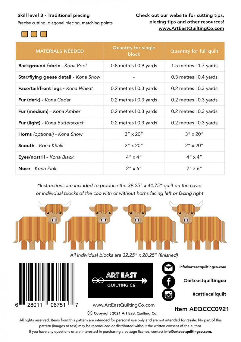 Cattle Call Quilt Pattern