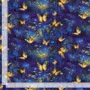 Timeless Treasures Lumiere Luminous Butterflies Royal BUG-CD4359 ROYAL