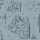 Marcus Fabrics Nordic Christmas Village Blue R441953D BLUE