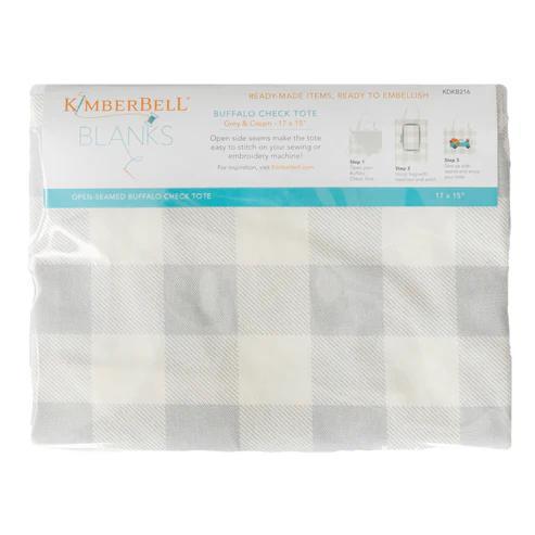 Buffalo Check Tote - Grey & Cream (KDKB216) - Sewjersey.com