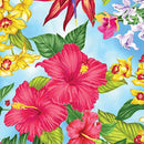 Kanvas Studio Tropical Escape by Greta Lynn - Floral Paradise Sky Blue - 12901 53 - Sewjersey.com