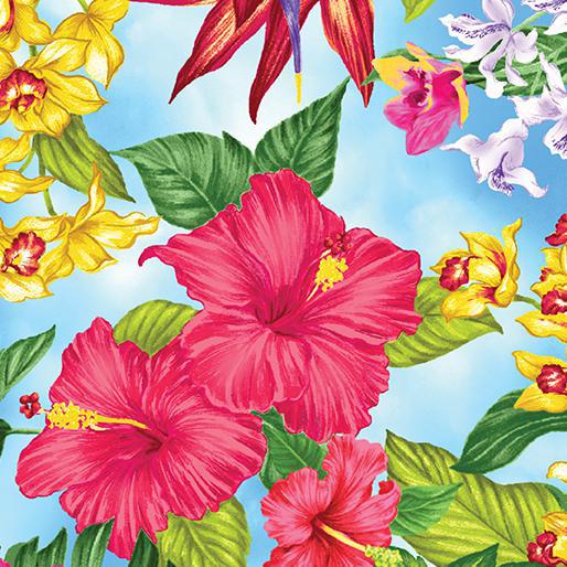 Kanvas Studio Tropical Escape by Greta Lynn - Floral Paradise Sky Blue - 12901 53
