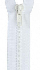 Coats and Clark Sports Separating Zipper White 20" F43 20 1 - Sewjersey.com