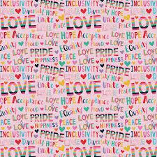 Paintbrush Studio Fabrics - Bright Love - Pride Words - Pink - 12022647 - Sewjersey.com