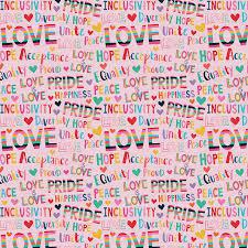 Paintbrush Studio Fabrics - Bright Love - Pride Words - Pink - 12022647