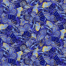 Timeless Treasures Moonlight by Chong-a Hwang Butterflies Packed Metallic LOTUS-CM3991 INDIGO 100% Cotton Fabric 44/45" wide - Sewjersey.com