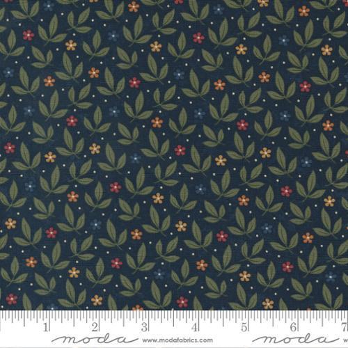 Moda Fluttering Leaves Kansas Troubles Small Floral Leaves Blue Spruce 97340 14