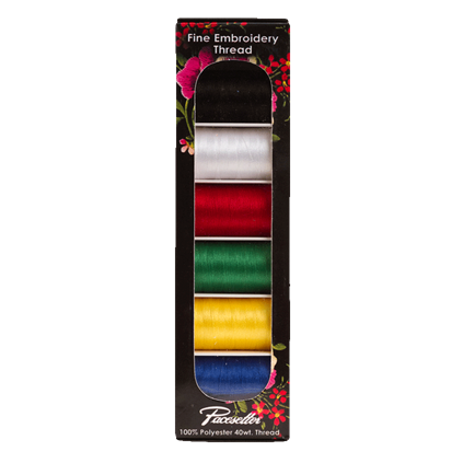 Pacesetter 100% Polyester Embroidery Thread Pack - 6 Spools
