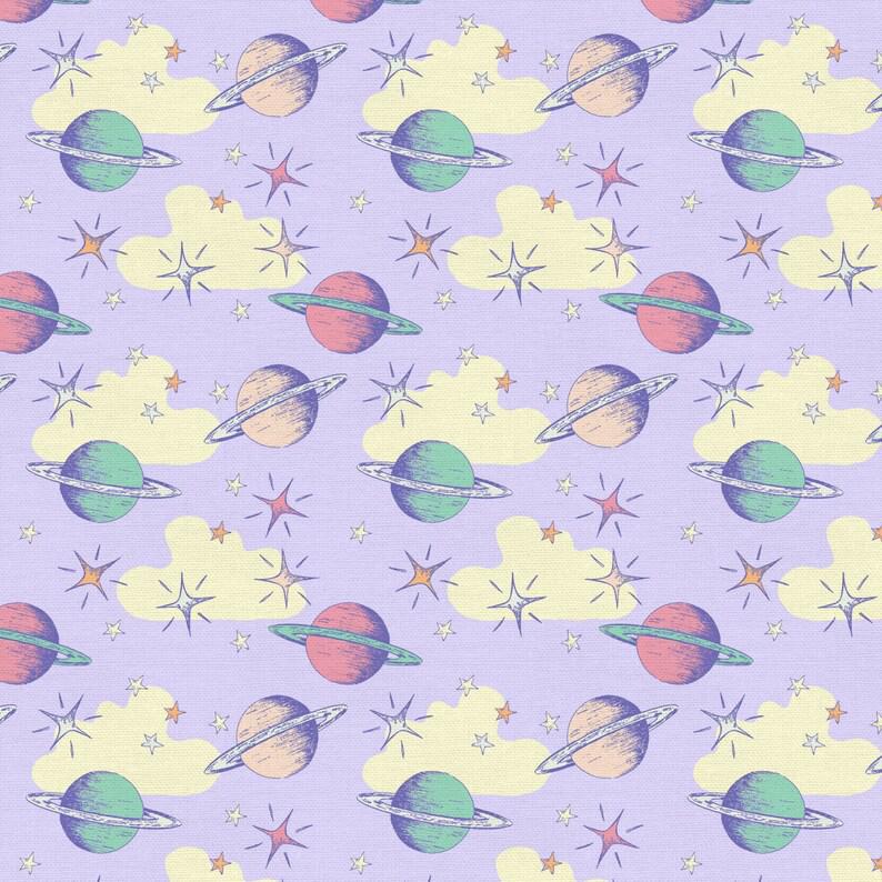 Paintbrush Studio Fabrics Dreamy by Allira Tee - Saturn - Purple - 12022586