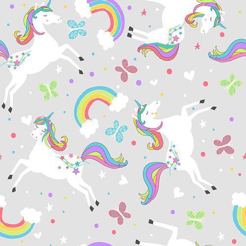 Comfy Prints Unicorn Flannel - CMFY-13610-GREY