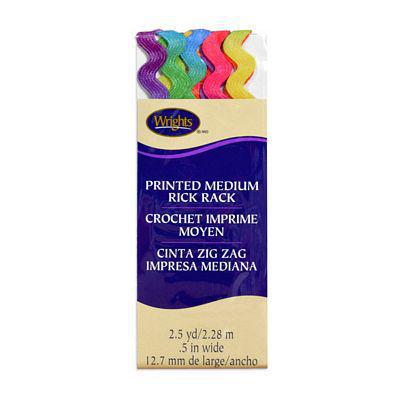 Wrights Printed Medium Rick Rack 0.5" wide 2.5 Yards
