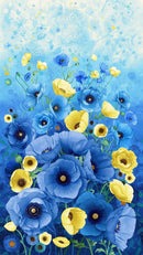 Poppy Serenade Fabric by Timeless Treasures POPPY SERENADE PANEL 24" PANEL-CD4160  MULTI