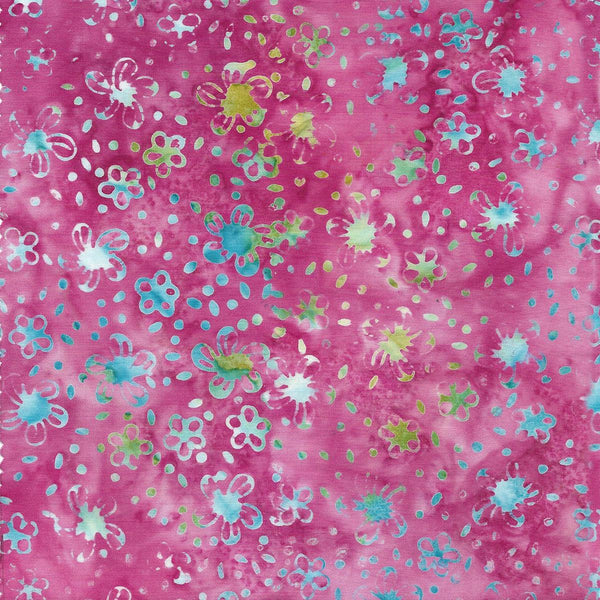 Island Batik Sea Cookies Sea Flowers Pink Raspberry