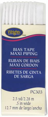 Wrights Maxi Corded Piping White 2-1/2 Yards - Sewjersey.com