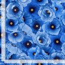 Poppy Serenade Fabric by Timeless Treasures PACKED POPPIES POPPY-CD4162  BLUE