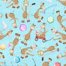 Michael Miller Fabrics - Lets Make Believe Collection by Pretty Little Lines - Adorable Giraffes DDC12651-SKYX-D - Sewjersey.com