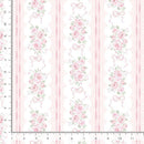 Timeless Treasures Fabric Tiny Dancer RIBBON FLORAL 11" STRIPES FLEUR-CD4331  WHITE