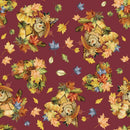 Camelot Fabrics Pumpkin Patch Keeper Friendly Scarecrows Burgundy 49250103-01 100% Cotton Fabric 44/45" wide