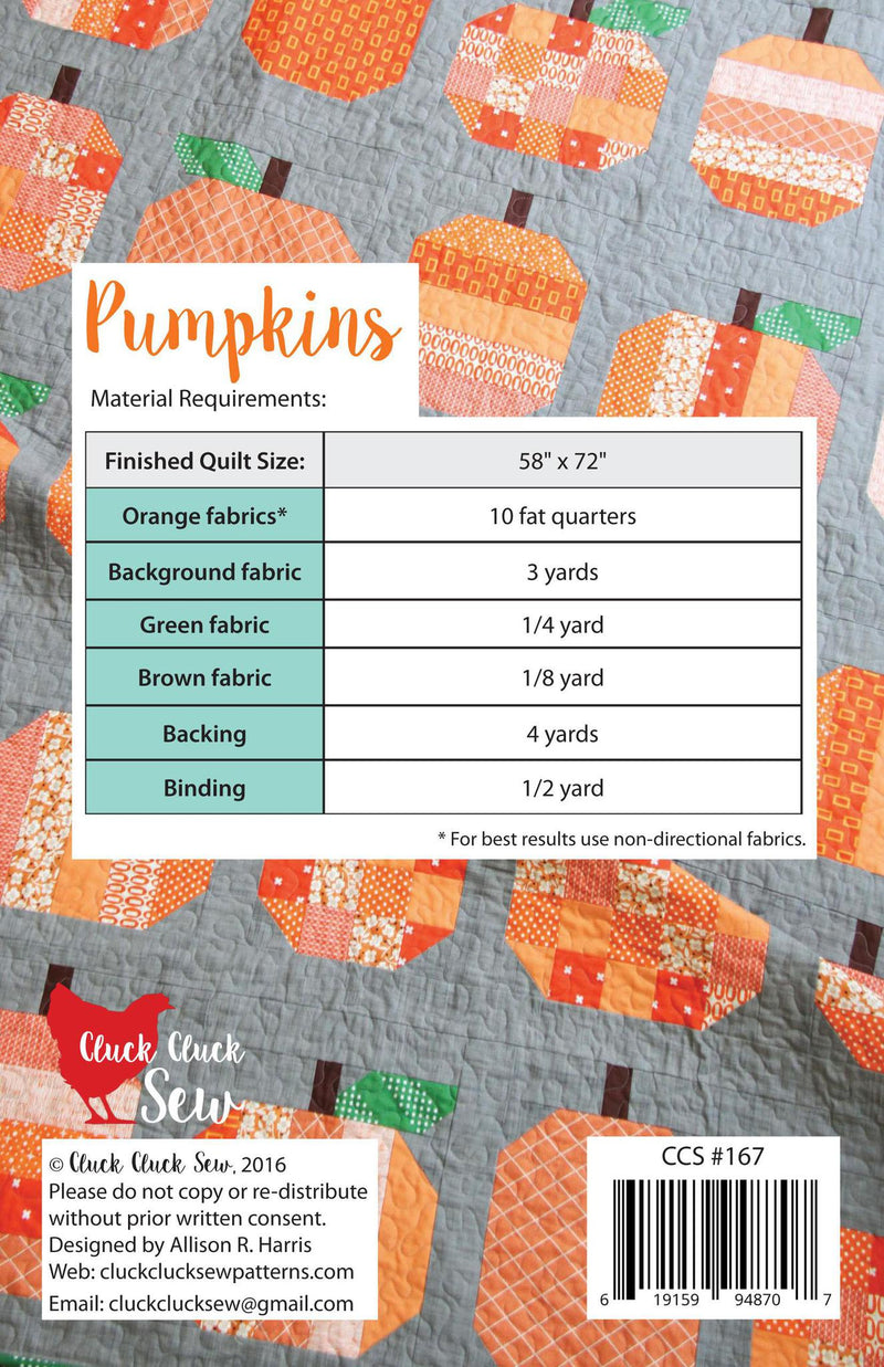 Cluck Cluck Sew Pumpkins Pattern