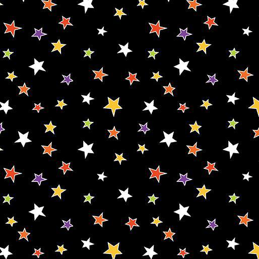 Kanvas Studio Glow-o-ween - Glowing Stars Black 12966G-12 - Sewjersey.com