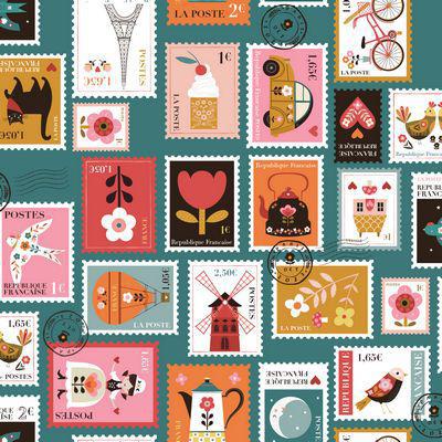 Bon Voyage- Vintage Postage Stamps DABON2524-V11