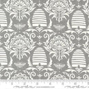 Beeskep Damask Damask  Honey Lavender Pebble Grey 56082 27 Moda